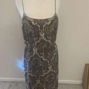 J.Crew Brand New NWT Silk Sleeveless Dress Spaghetti Straps Ful Lined Paisley 10